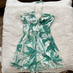 White and Green Romper